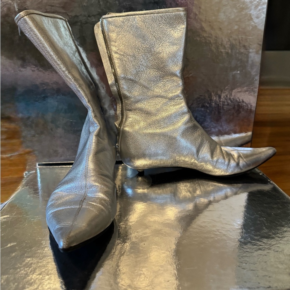 Sigerson Morrison Silver Heeled Boots